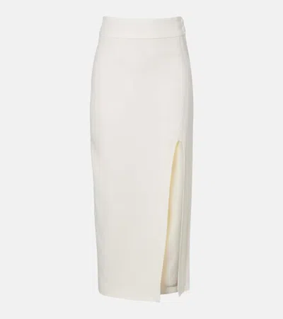 Victoria Beckham Twill Midi Skirt In White