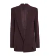 Victoria Beckham Twill Peak-lapel Blazer In Burgundy