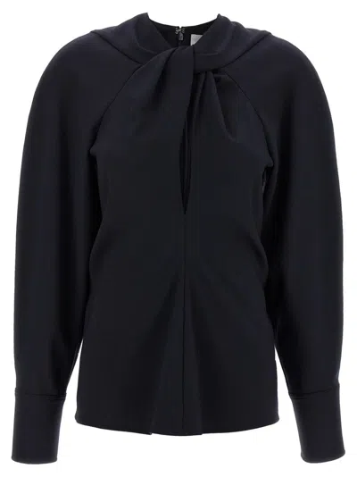 Victoria Beckham Twist Detail' Blouse In Blue