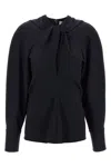 Victoria Beckham Draped Detail Twist Blouse In Blue