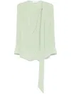 Victoria Beckham Scarf Top Featuring Twisted Detail In Green