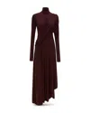 Victoria Beckham Twist Detail High Neck Midi Dress In Burgundy