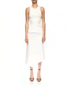 Victoria Beckham Twist Detail Midi Skirt In White