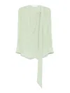 Victoria Beckham Scarf Top Featuring Twisted Detail In Green