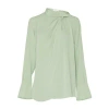 Victoria Beckham Twist Detail Scarf Top In Green