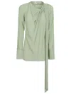 Victoria Beckham Scarf Top Featuring Twisted Detail In Jade