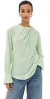 Victoria Beckham Scarf Top Featuring Twisted Detail In Jade