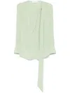 Victoria Beckham Scarf Top Featuring Twisted Detail In Jade