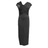 Victoria Beckham Twist Drape Midi Dress In Black Viscose In Black