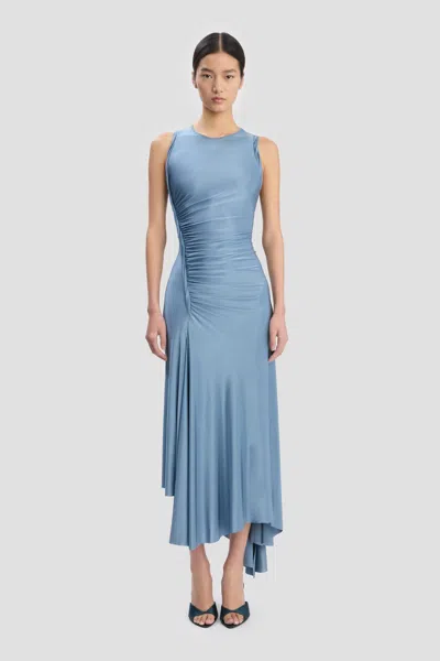 VICTORIA BECKHAM TWIST DRESS IN STONE