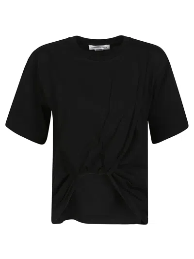 Victoria Beckham Twist Front T-shirt In Black