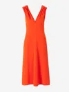 Victoria Beckham Twist-shoulder Fit-and-flare Dress In Orange