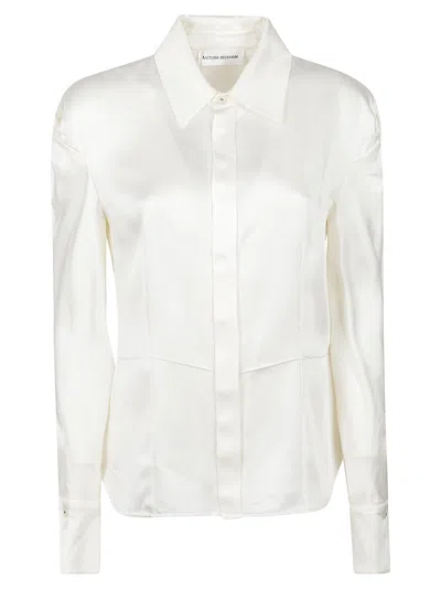 Victoria Beckham Twist Shoulder Blouse In White