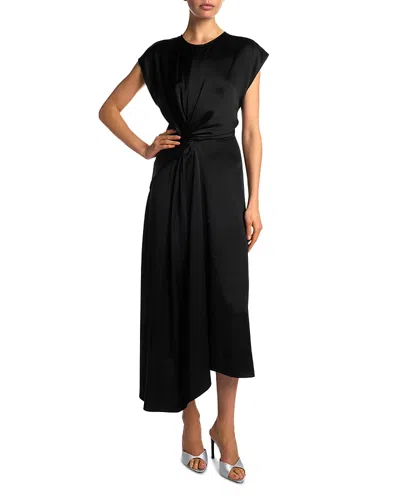 Victoria Beckham Aria Twist Waist Dress In Black