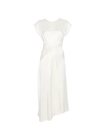 Victoria Beckham Twist Waist Dress In White