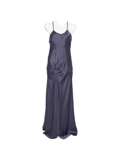 Victoria Beckham Twist-detail Cowl-back Maxi Dress In Blue