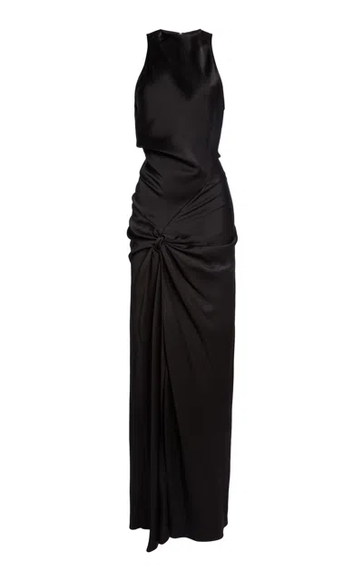 Victoria Beckham Twist-detailed Gown In Black