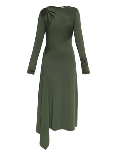 VICTORIA BECKHAM TWISTED ASYMMETRIC MIDI DRESS