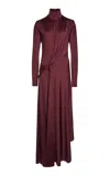 Victoria Beckham Twisted Detail Dress In Burgundy