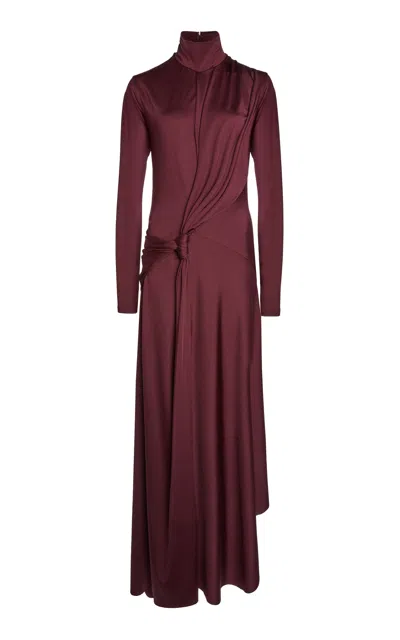 Victoria Beckham Twisted Detail Dress In Burgundy
