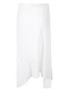 Victoria Beckham Twisted-detail Midi Skirt In White