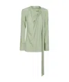 Victoria Beckham Scarf Top Featuring Twisted Detail In Gray