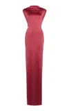 Victoria Beckham Twisted Jersey Maxi Dress In Pink