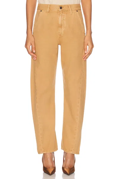 Victoria Beckham Twisted Low-rise Straight Leg In Beige