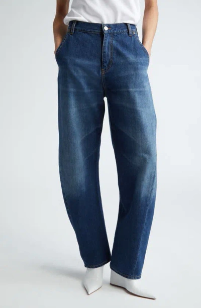 Victoria Beckham Twisted Seam Slouchy Jeans In Dark Vintage Wash