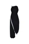 Victoria Beckham Twist Double Layer Sleeveless Jersey Dress In Black