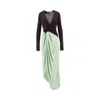 Victoria Beckham Knotted Jersey Gown In Multicolor