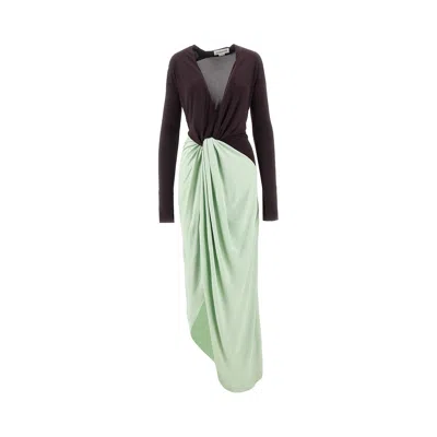 VICTORIA BECKHAM TWO-TONE LONG SLEEVES WITH KNOT DETAIL