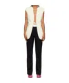 Victoria Beckham Two-tone Sleeveless Jacket In Black