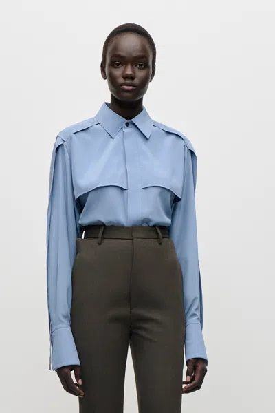 Victoria Beckham Utility Blouse In Blue