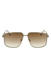Victoria Beckham V Line 57mm Gradient Aviator Sunglasses In Gold/honey Gradient