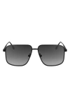 Victoria Beckham V Line 57mm Gradient Aviator Sunglasses In Matte Black