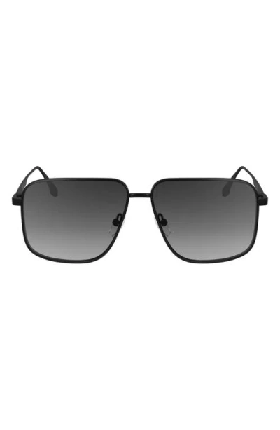 Victoria Beckham V Line 57mm Gradient Aviator Sunglasses In Matte Black