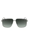 Victoria Beckham V Line 57mm Gradient Aviator Sunglasses In Silver / Green Gradient