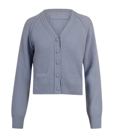 Victoria Beckham V-neck Buttoned Cardigan In Gray