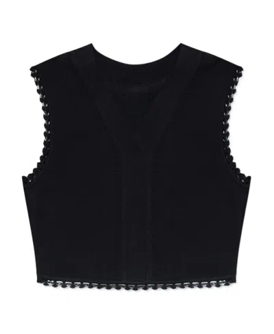 Victoria Beckham V-neck Cropped Top In Black