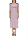 Victoria Beckham Women's V-neck Ruffle Midi Dress