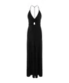 Victoria Beckham V-neck Ruched Cami Long Dress In Black