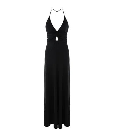 VICTORIA BECKHAM V-NECK RUCHED MAXI DRESS