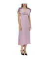 Victoria Beckham Women's V-neck Ruffle Midi Dress In Purple