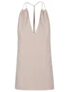 Victoria Beckham V-neck Gathered Halter Top In Blush