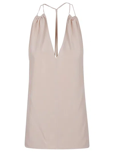 VICTORIA BECKHAM V-NECK GATHERED HALTER TOP