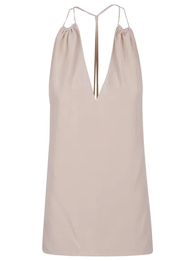 VICTORIA BECKHAM VICTORIA BECKHAM V-NECK GATHERED HALTER TOP