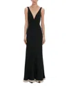 Victoria Beckham Fluid Viscose Blend Gown In Black
