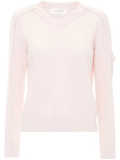 Victoria Beckham V-neck Jumper In Pink