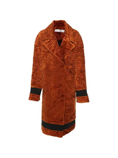 Pre-owned Victoria Beckham V-neck Long-sleeve Coat In Brown